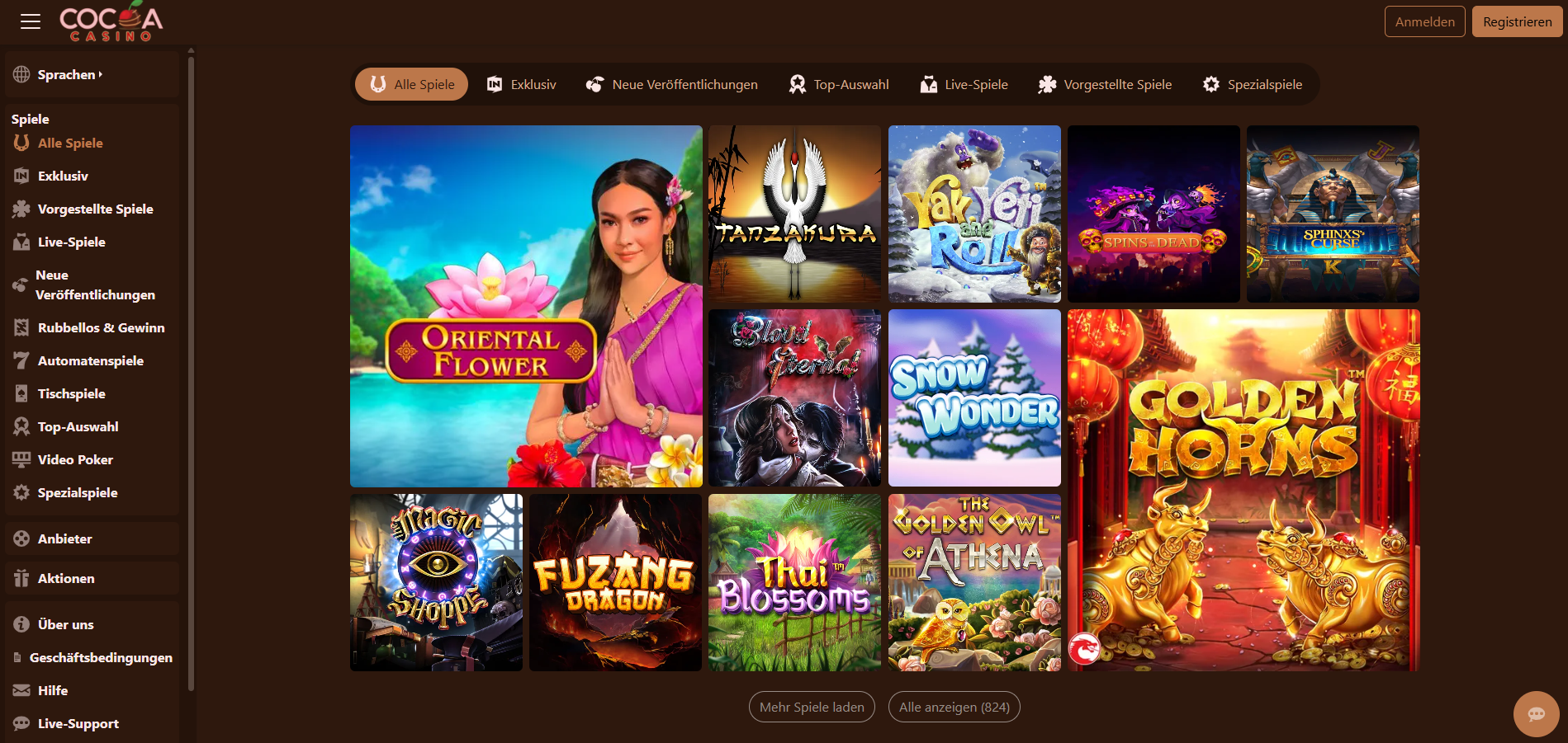 cocoa casino spiele